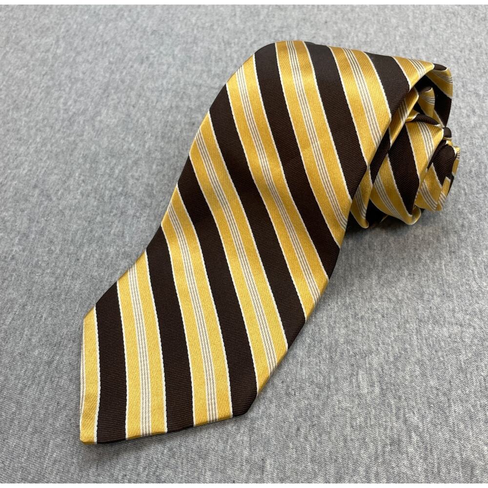 Brooks Brothers Irregular Tie Mens‎ 100% Silk Classic 3.5" Striped Made USA